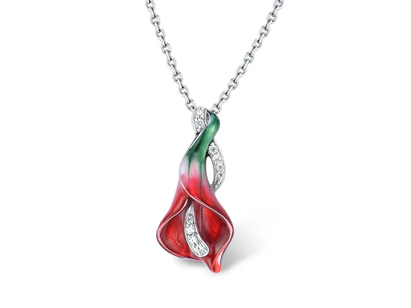 Red Calla Lily Necklace