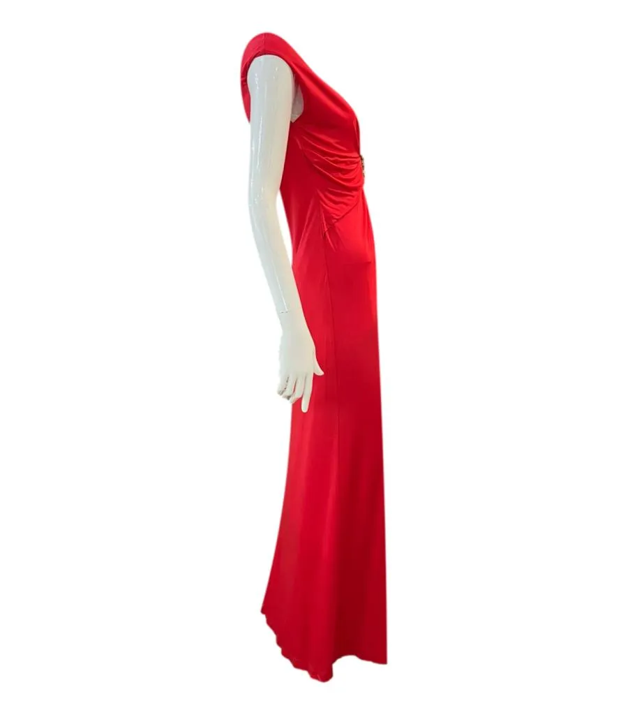 Roberto Cavalli Gathered Embellished Gown. Size 44IT