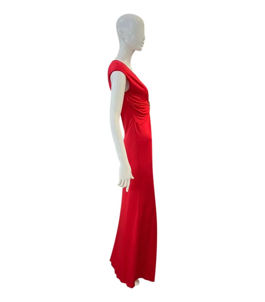 Roberto Cavalli Gathered Embellished Gown. Size 44IT