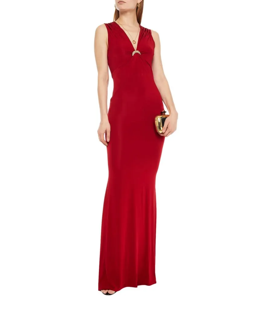 Roberto Cavalli Gathered Embellished Gown. Size 44IT