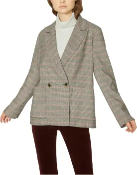 Sanctuary Womens Heritage Plaid Oversized Boyfriend Blazer Red S