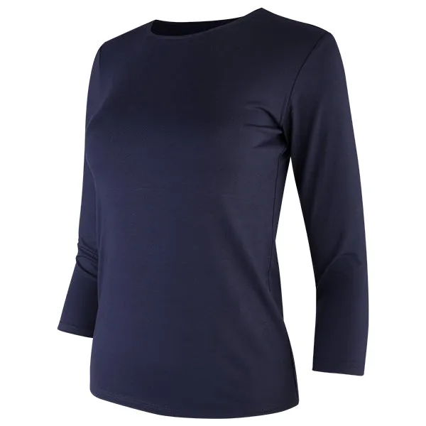 Shaped Knit Tee in Navy.