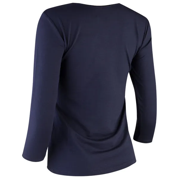 Shaped Knit Tee in Navy.