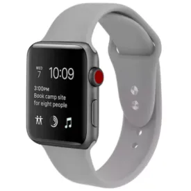 Silicone Sport Replacement Band for Apple Watch Light Gray