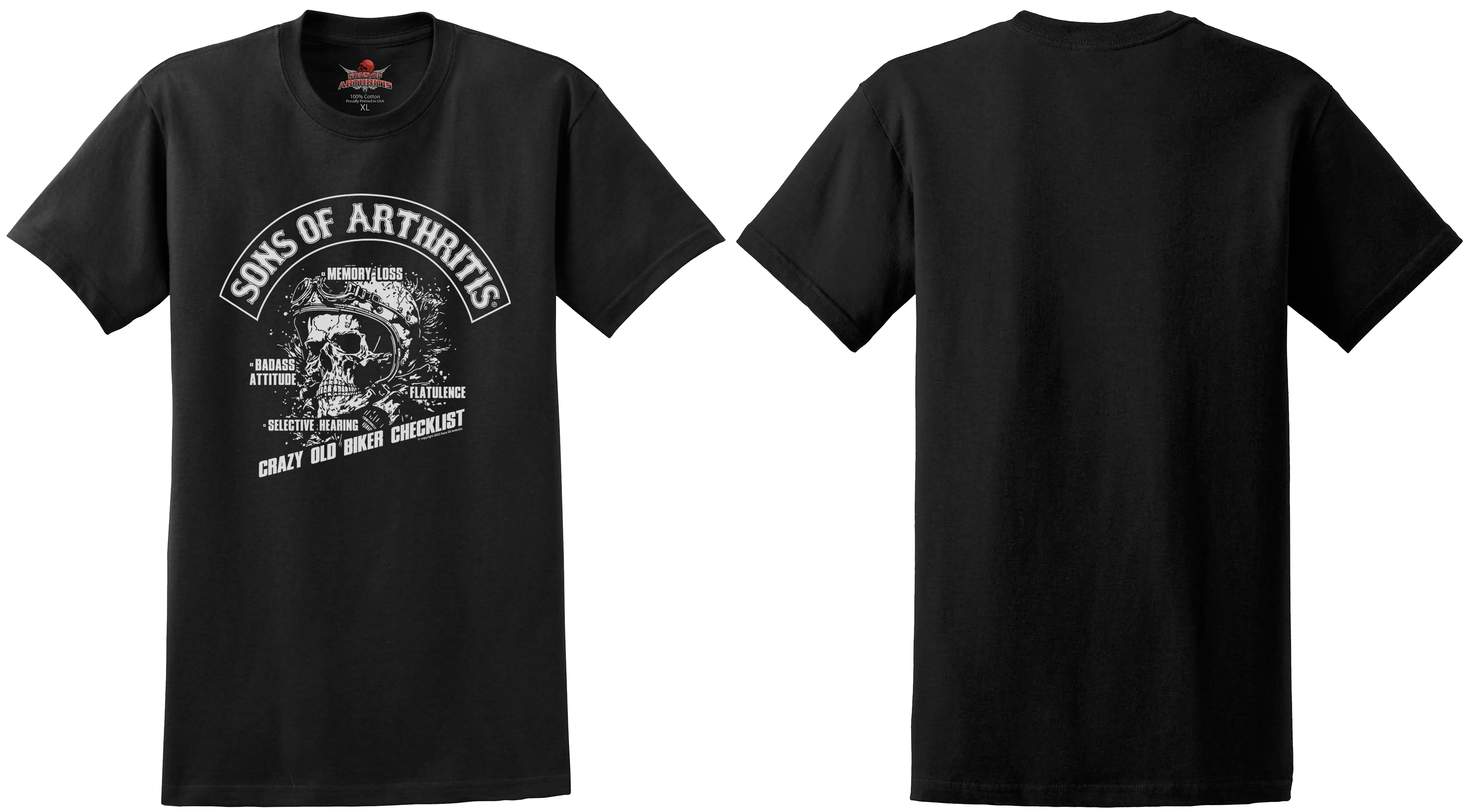 Sons of Arthritis Biker Checklist Chapter - Black (See More Styles)