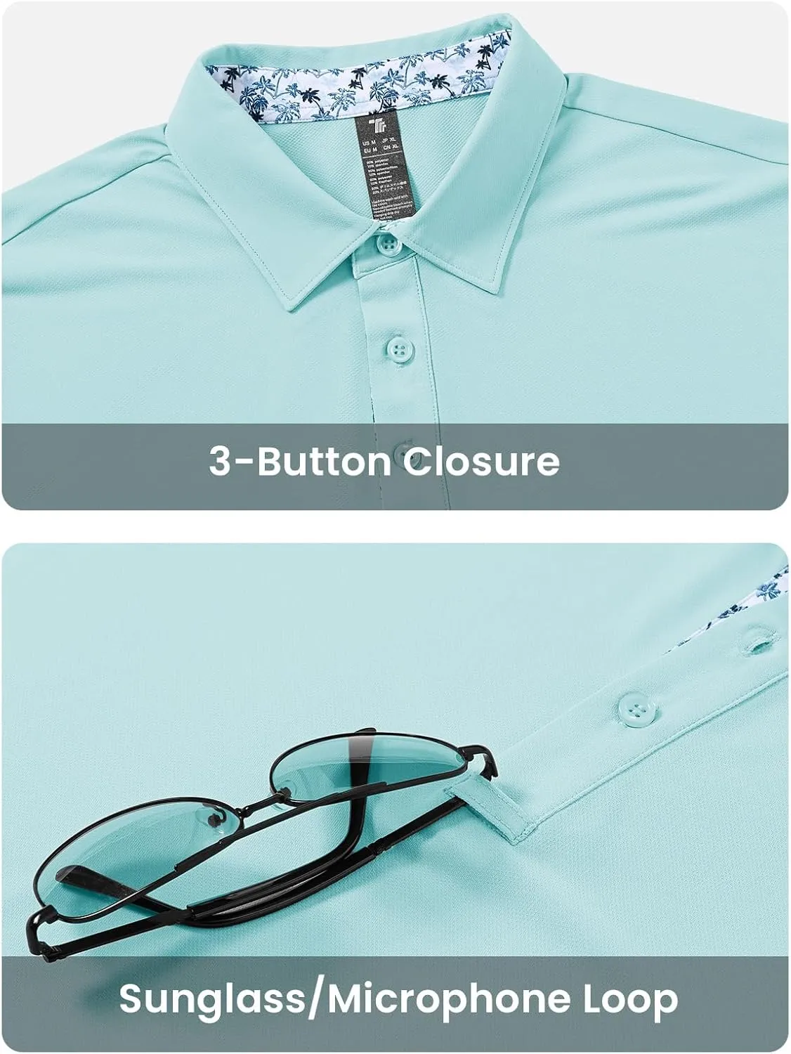 TBMPOY Men's Polo Shirts Short Sleeve 3-Button Golf Moisture Wicking Athletic Tennis T-Shirts Casual Collared Shirt
