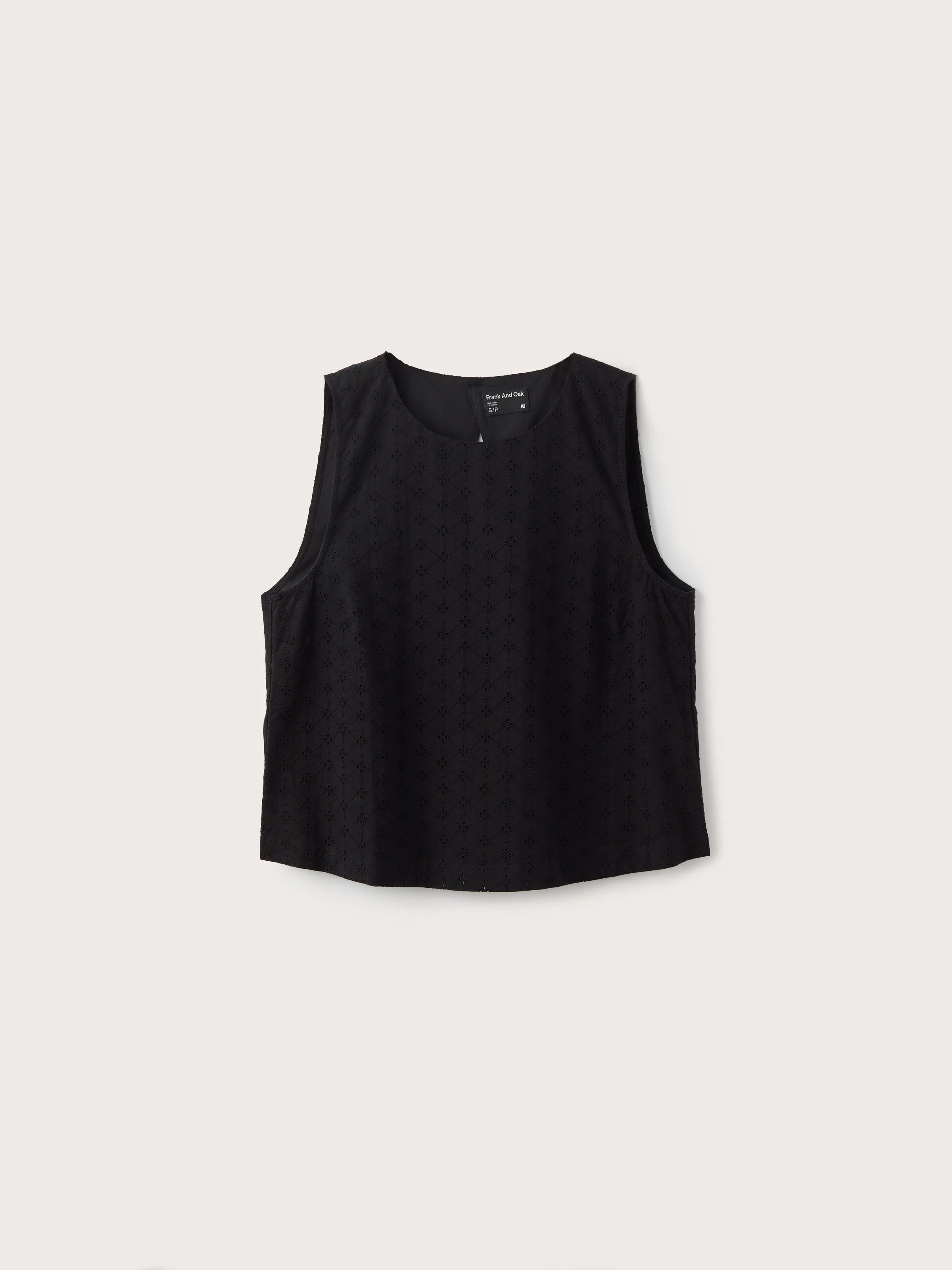 The Embroidered Shell Top in Black