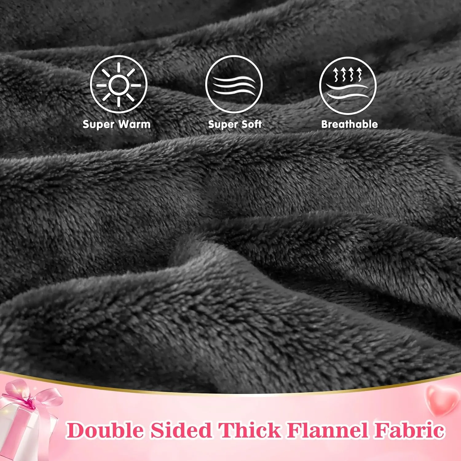 Waitu Wearable Blanket Sweatshirt Gifts for Women and Men, Warm and Cozy Giant Blanket Hoodie, Thick Flannel Blanket with Sleeves and Giant Pocket - Dark Gray