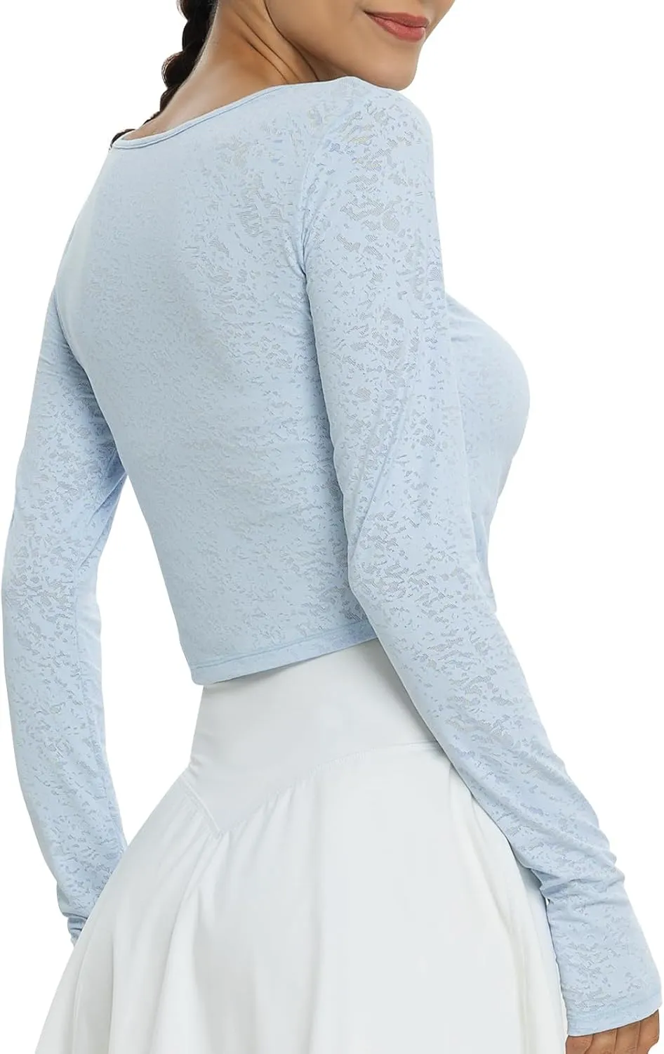 Women Long Sleeve Shirt Sun Shirt Drawstring Ruched Summer Tops Silky Soft Quick Dry Shirts for Casual Athletic Outfits