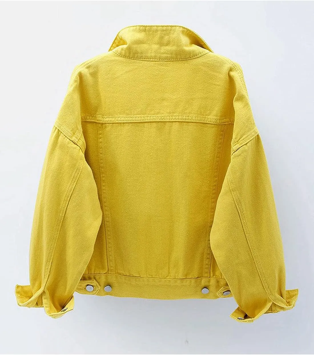 Women's Denim Cotton Button Closed Long Sleeve Solid Color Jacket With Pockets