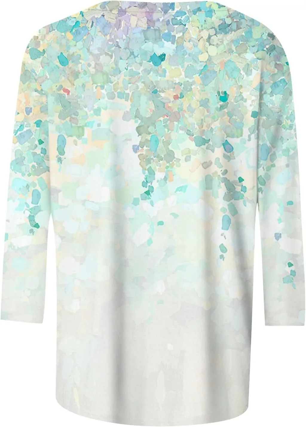 Womens Fall Tops 3/4 Sleeve Crewneck Cute Shirts Casual Trendy Print Blouses Length T Shirt 2024