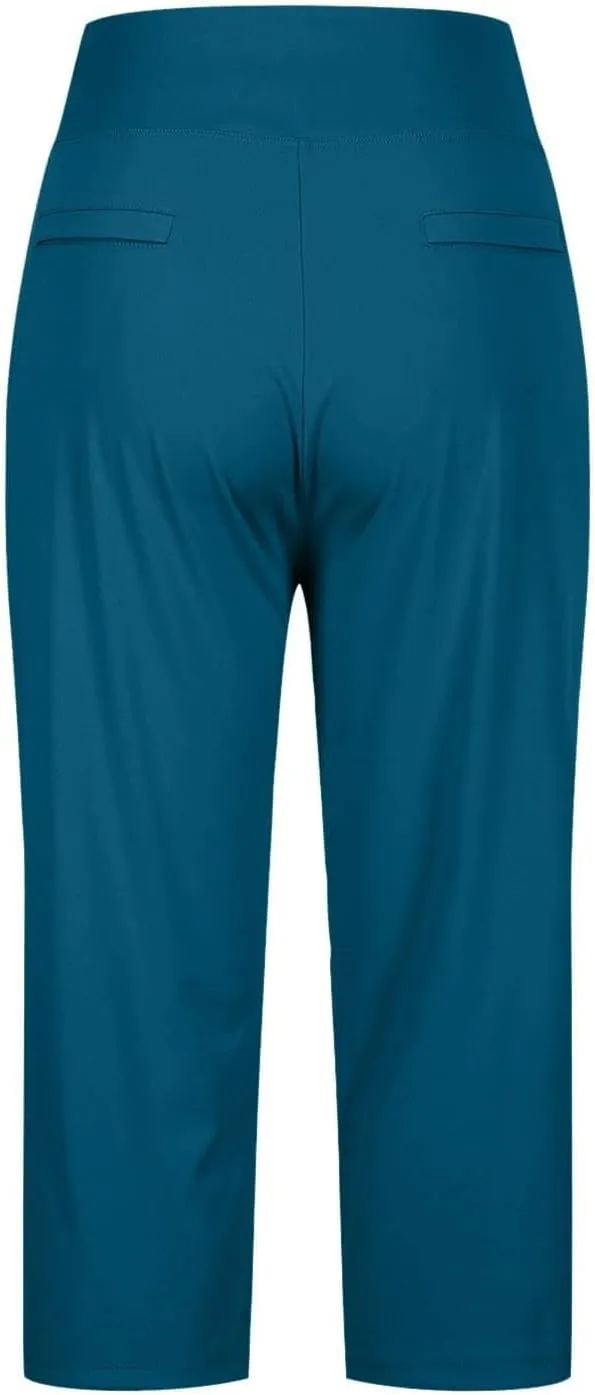 Women's Summer Capri Pants High Waisted Stretch Cropped Trousers Casual Comfortable Yoga Workout Wear Pure Color
