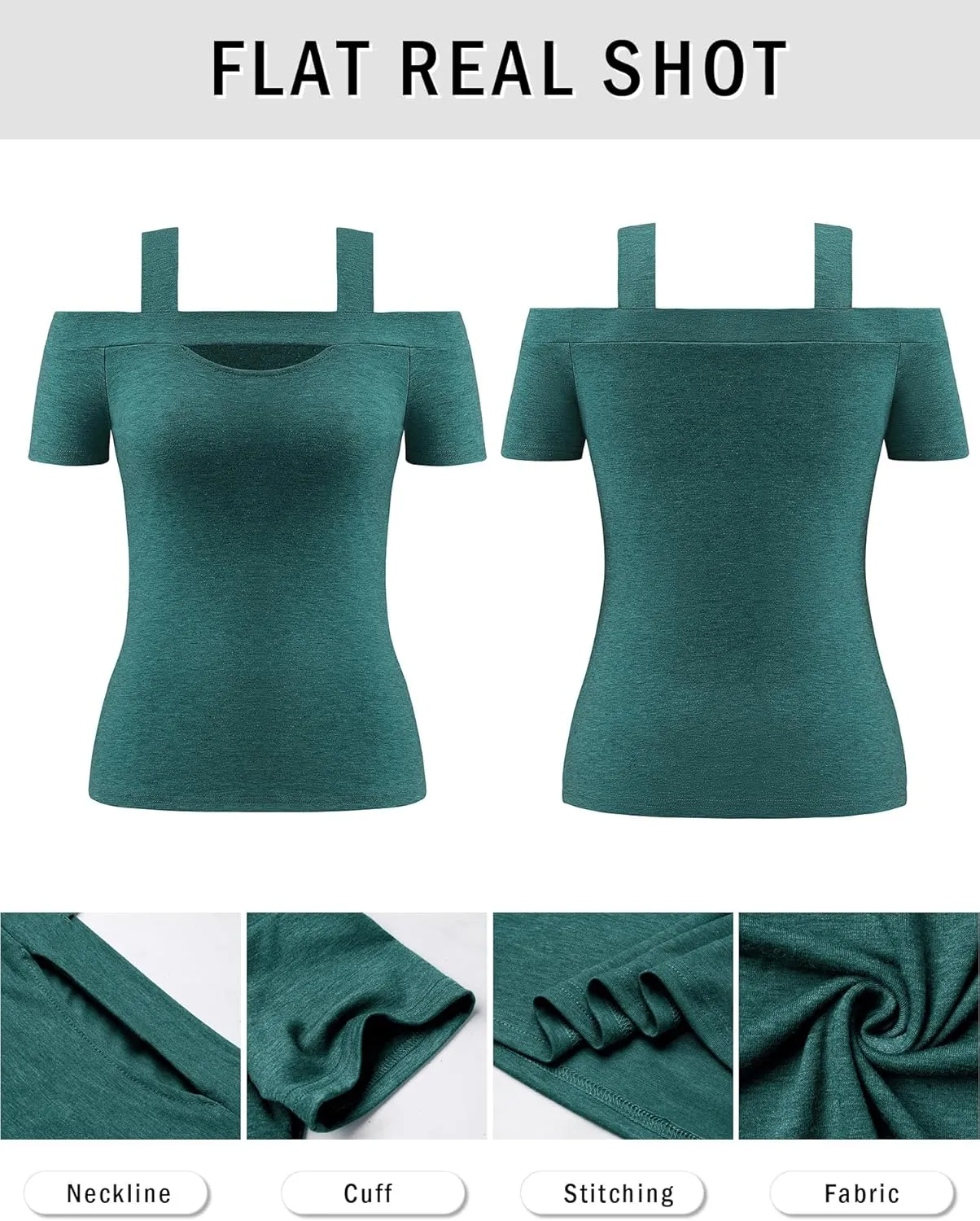ZXZY Women Cold Shoulder Tops Summer Soft Cute Short Sleeve Cut Out Square Neck Blouse T-Shirts